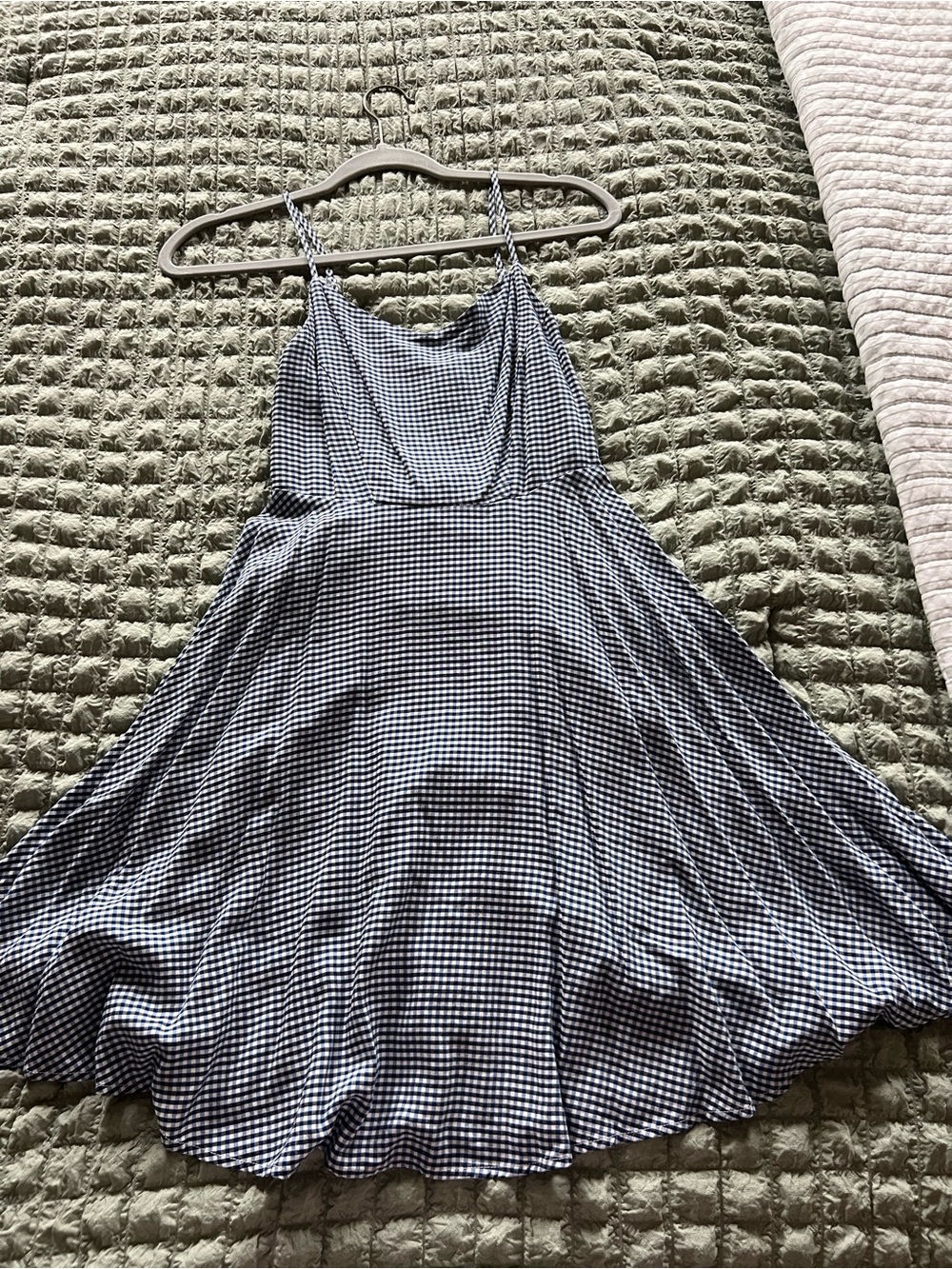 Gingham A-Line Slip Dress in Black and White